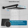 image:imagegotonovo Shower System with Tub SpoutWaterfall Tub Shower Faucet Set for Bathroom Head and Handle Set Wall Mounted 3 Function Roughin Valve and Trim Included 12 inch Shower Head Oil Rubbed BronzeMatte Black