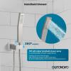 image:imagegotonovo Shower System with Tub SpoutWaterfall Tub Shower Faucet Set for Bathroom Head and Handle Set Wall Mounted 3 Function Roughin Valve and Trim Included 12 inch Shower Head Oil Rubbed BronzeBrushed Nickel