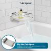 image:imagegotonovo Shower System with Tub SpoutWaterfall Tub Shower Faucet Set for Bathroom Head and Handle Set Wall Mounted 3 Function Roughin Valve and Trim Included 12 inch Shower Head Oil Rubbed BronzeBrushed Nickel