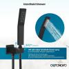 image:imagegotonovo Shower System with Tub SpoutWaterfall Tub Shower Faucet Set for Bathroom Head and Handle Set Wall Mounted 3 Function Roughin Valve and Trim Included 12 inch Shower Head Oil Rubbed BronzeMatte Black