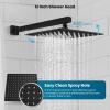 image:imagegotonovo Shower System with Tub SpoutWaterfall Tub Shower Faucet Set for Bathroom Head and Handle Set Wall Mounted 3 Function Roughin Valve and Trim Included 12 inch Shower Head Oil Rubbed BronzeOil Rubbed Bronze
