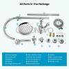 image:imagegotonovo Bathroom Classic Exposed Shower Faucet Wall Mount Shower System 8 Inch Luxurious Rainfall Shower Head Set with Tub Spout and Handheld Spray Double Cross Handles Antique BrassPolished Chrome