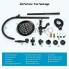 image:imagegotonovo Bathroom Classic Exposed Shower Faucet Wall Mount Shower System 8 Inch Luxurious Rainfall Shower Head Set with Tub Spout and Handheld Spray Double Cross Handles Antique BrassOil Rubbed Bronze