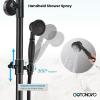 image:imagegotonovo Bathroom Classic Exposed Shower Faucet Wall Mount Shower System 8 Inch Luxurious Rainfall Shower Head Set with Tub Spout and Handheld Spray Double Cross Handles Antique BrassOil Rubbed Bronze