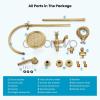 image:imagegotonovo Bathroom Classic Exposed Shower Faucet Wall Mount Shower System 8 Inch Luxurious Rainfall Shower Head Set with Tub Spout and Handheld Spray Double Cross Handles Antique BrassAntique Brass