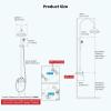 image:imagegotonovo Bathroom Classic Exposed Shower Faucet Wall Mount Shower System 8 Inch Luxurious Rainfall Shower Head Set with Tub Spout and Handheld Spray Double Cross Handles Antique BrassBrushed Nickel