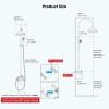 image:imagegotonovo Bathroom Classic Exposed Shower Faucet Wall Mount Shower System 8 Inch Luxurious Rainfall Shower Head Set with Tub Spout and Handheld Spray Double Cross Handles Antique BrassPolished Chrome