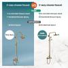 image:imagegotonovo Bathroom Classic Exposed Shower Faucet Wall Mount Shower System 8 Inch Luxurious Rainfall Shower Head Set with Tub Spout and Handheld Spray Double Cross Handles Antique BrassAntique Brass