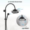 image:imagegotonovo Bathroom Classic Exposed Shower Faucet Wall Mount Shower System 8 Inch Luxurious Rainfall Shower Head Set with Tub Spout and Handheld Spray Double Cross Handles Antique BrassOil Rubbed Bronze