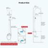 image:imagegotonovo Exposed Bathroom Shower System Classic Shower Kit 8 Inch Luxurious Rainfall Shower Head Handheld Spray Tub Filler Brass Pipe 3Function Wall Mount Double Cross Knobs Antique BrassBrushed Nickel