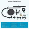 image:imagegotonovo Exposed Bathroom Shower System Classic Shower Kit 8 Inch Luxurious Rainfall Shower Head Handheld Spray Tub Filler Brass Pipe 3Function Wall Mount Double Cross Knobs Antique BrassMatte Black