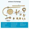 image:imagegotonovo Exposed Bathroom Shower System Classic Shower Kit 8 Inch Luxurious Rainfall Shower Head Handheld Spray Tub Filler Brass Pipe 3Function Wall Mount Double Cross Knobs Antique BrassAntique Brass