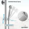 image:imagegotonovo Exposed Bathroom Shower System Classic Shower Kit 8 Inch Luxurious Rainfall Shower Head Handheld Spray Tub Filler Brass Pipe 3Function Wall Mount Double Cross Knobs Antique BrassPolished Chrome