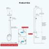 image:imagegotonovo Exposed Bathroom Shower System Classic Shower Kit 8 Inch Luxurious Rainfall Shower Head Handheld Spray Tub Filler Brass Pipe 3Function Wall Mount Double Cross Knobs Antique BrassMatte Black
