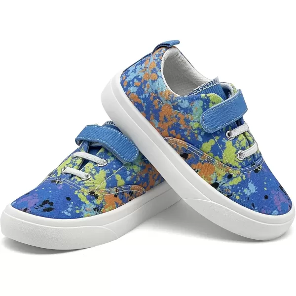 imagerosyclo Canvas Sneakers for Boys and Girls Toddler Kids Walking Shoes Lightweight Breathable NonSlip Soft Adjustable Strap Baby Boy Girl Outdoor Casual Tennis Shoe for Little Big KidBlue Graffiti