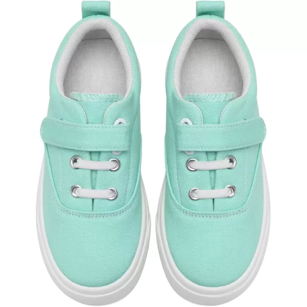 imagerosyclo Canvas Sneakers for Boys and Girls Toddler Kids Walking Shoes Lightweight Breathable NonSlip Soft Adjustable Strap Baby Boy Girl Outdoor Casual Tennis Shoe for Little Big KidMint Green