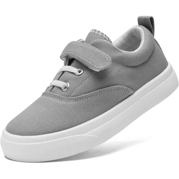 imagerosyclo Canvas Sneakers for Boys and Girls Toddler Kids Walking Shoes Lightweight Breathable NonSlip Soft Adjustable Strap Baby Boy Girl Outdoor Casual Tennis Shoe for Little Big KidGrey