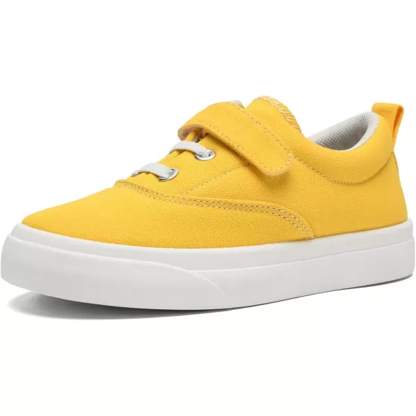 imagerosyclo Canvas Sneakers for Boys and Girls Toddler Kids Walking Shoes Lightweight Breathable NonSlip Soft Adjustable Strap Baby Boy Girl Outdoor Casual Tennis Shoe for Little Big KidYellow