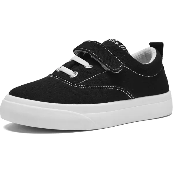 imagerosyclo Canvas Sneakers for Boys and Girls Toddler Kids Walking Shoes Lightweight Breathable NonSlip Soft Adjustable Strap Baby Boy Girl Outdoor Casual Tennis Shoe for Little Big KidBlack