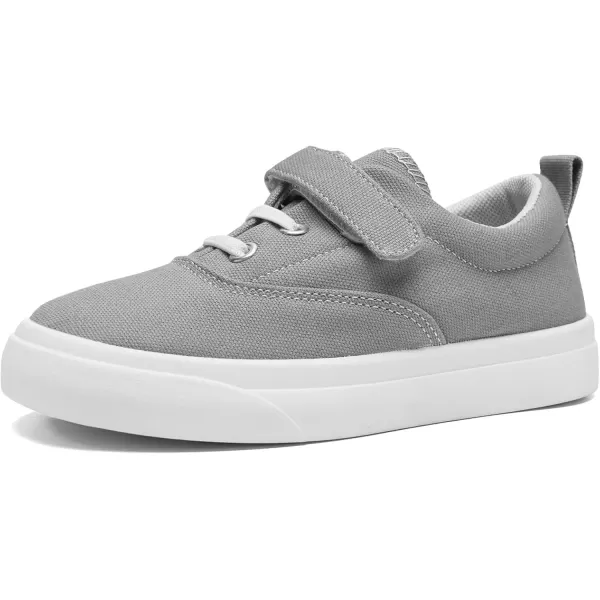 imagerosyclo Canvas Sneakers for Boys and Girls Toddler Kids Walking Shoes Lightweight Breathable NonSlip Soft Adjustable Strap Baby Boy Girl Outdoor Casual Tennis Shoe for Little Big KidGrey