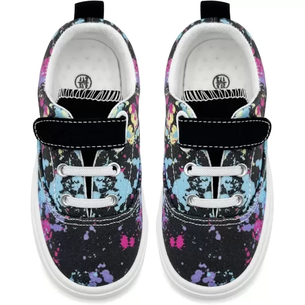 imagerosyclo Canvas Sneakers for Boys and Girls Toddler Kids Walking Shoes Lightweight Breathable NonSlip Soft Adjustable Strap Baby Boy Girl Outdoor Casual Tennis Shoe for Little Big KidBlack Graffiti