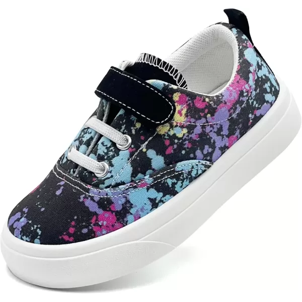 imagerosyclo Canvas Sneakers for Boys and Girls Toddler Kids Walking Shoes Lightweight Breathable NonSlip Soft Adjustable Strap Baby Boy Girl Outdoor Casual Tennis Shoe for Little Big KidBlack Graffiti