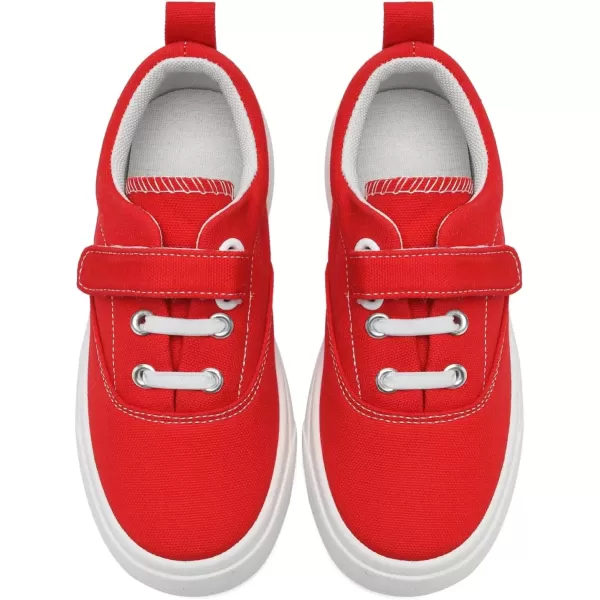 imagerosyclo Canvas Sneakers for Boys and Girls Toddler Kids Walking Shoes Lightweight Breathable NonSlip Soft Adjustable Strap Baby Boy Girl Outdoor Casual Tennis Shoe for Little Big KidRed