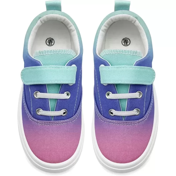 imagerosyclo Canvas Sneakers for Boys and Girls Toddler Kids Walking Shoes Lightweight Breathable NonSlip Soft Adjustable Strap Baby Boy Girl Outdoor Casual Tennis Shoe for Little Big KidGradient