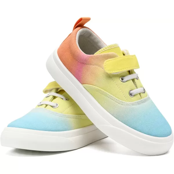 imagerosyclo Canvas Sneakers for Boys and Girls Toddler Kids Walking Shoes Lightweight Breathable NonSlip Soft Adjustable Strap Baby Boy Girl Outdoor Casual Tennis Shoe for Little Big KidRainbow