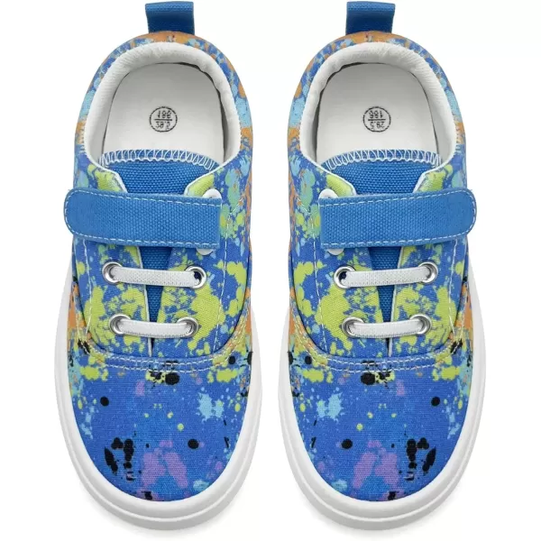 imagerosyclo Canvas Sneakers for Boys and Girls Toddler Kids Walking Shoes Lightweight Breathable NonSlip Soft Adjustable Strap Baby Boy Girl Outdoor Casual Tennis Shoe for Little Big KidBlue Graffiti