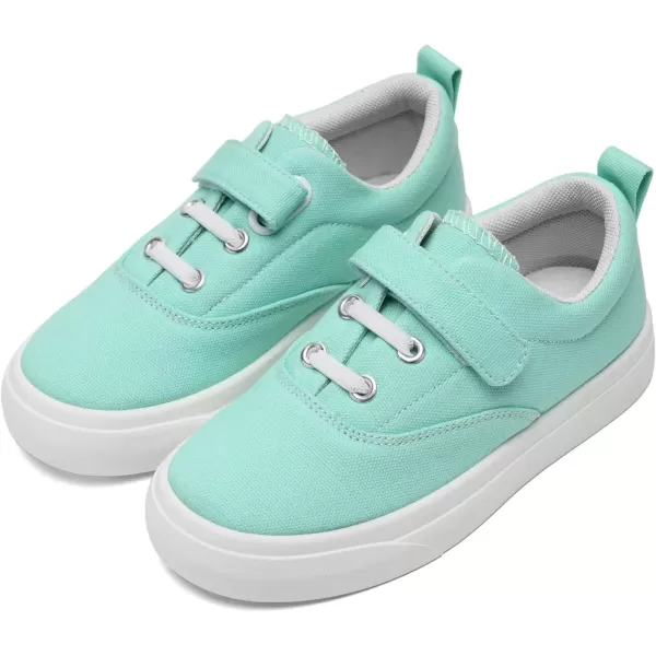 imagerosyclo Canvas Sneakers for Boys and Girls Toddler Kids Walking Shoes Lightweight Breathable NonSlip Soft Adjustable Strap Baby Boy Girl Outdoor Casual Tennis Shoe for Little Big KidMint Green