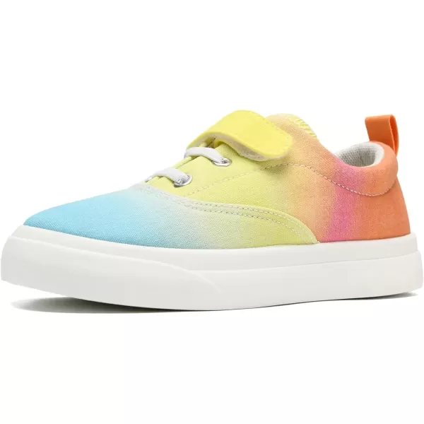 imagerosyclo Canvas Sneakers for Boys and Girls Toddler Kids Walking Shoes Lightweight Breathable NonSlip Soft Adjustable Strap Baby Boy Girl Outdoor Casual Tennis Shoe for Little Big KidRainbow