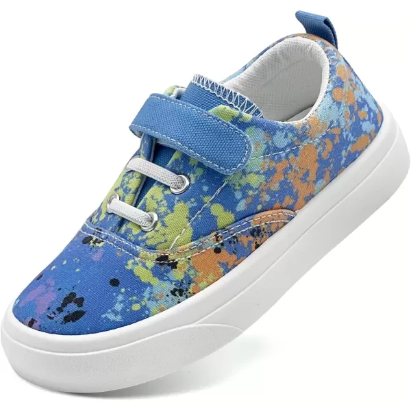 imagerosyclo Canvas Sneakers for Boys and Girls Toddler Kids Walking Shoes Lightweight Breathable NonSlip Soft Adjustable Strap Baby Boy Girl Outdoor Casual Tennis Shoe for Little Big KidBlue Graffiti