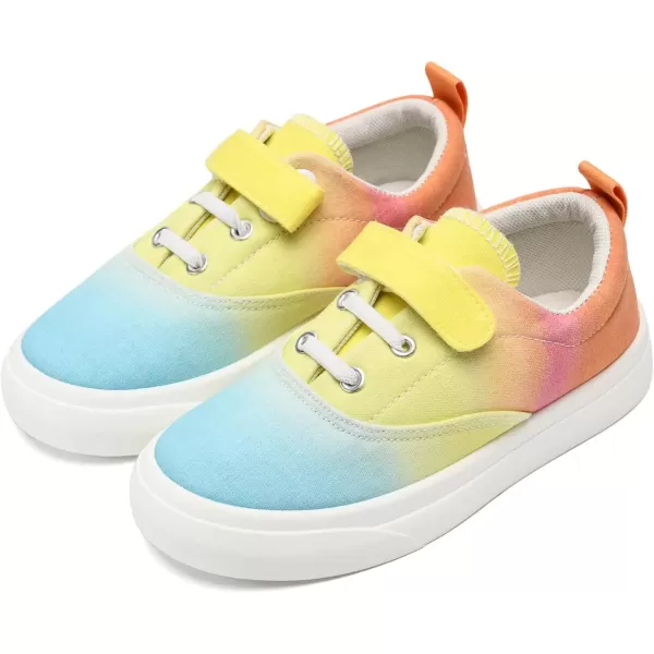 imagerosyclo Canvas Sneakers for Boys and Girls Toddler Kids Walking Shoes Lightweight Breathable NonSlip Soft Adjustable Strap Baby Boy Girl Outdoor Casual Tennis Shoe for Little Big KidRainbow