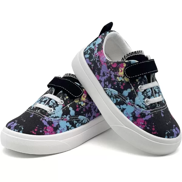 imagerosyclo Canvas Sneakers for Boys and Girls Toddler Kids Walking Shoes Lightweight Breathable NonSlip Soft Adjustable Strap Baby Boy Girl Outdoor Casual Tennis Shoe for Little Big KidBlack Graffiti