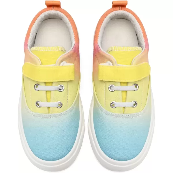 imagerosyclo Canvas Sneakers for Boys and Girls Toddler Kids Walking Shoes Lightweight Breathable NonSlip Soft Adjustable Strap Baby Boy Girl Outdoor Casual Tennis Shoe for Little Big KidRainbow