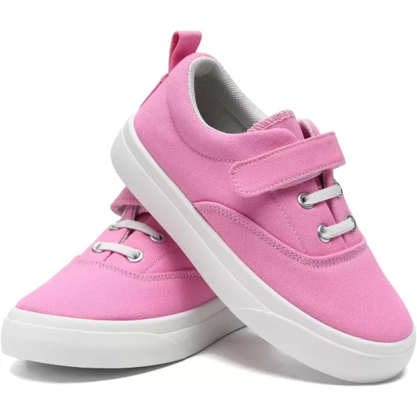 imagerosyclo Canvas Sneakers for Boys and Girls Toddler Kids Walking Shoes Lightweight Breathable NonSlip Soft Adjustable Strap Baby Boy Girl Outdoor Casual Tennis Shoe for Little Big KidPink