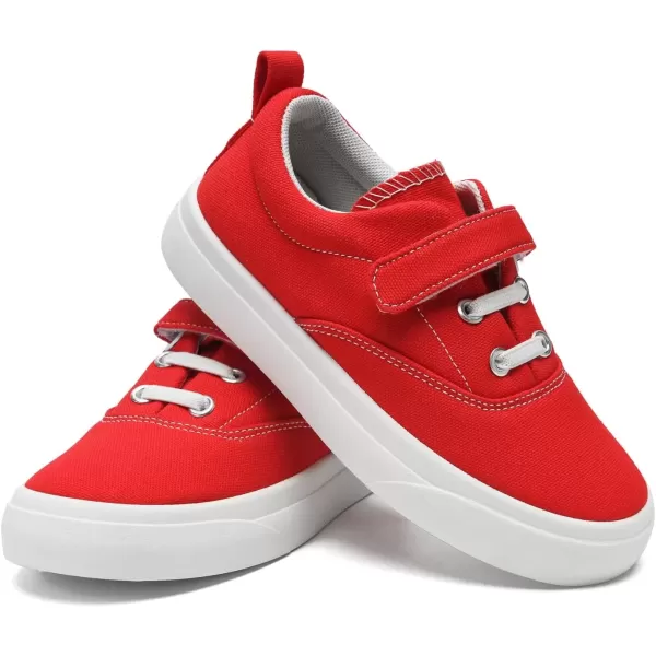 imagerosyclo Canvas Sneakers for Boys and Girls Toddler Kids Walking Shoes Lightweight Breathable NonSlip Soft Adjustable Strap Baby Boy Girl Outdoor Casual Tennis Shoe for Little Big KidRed