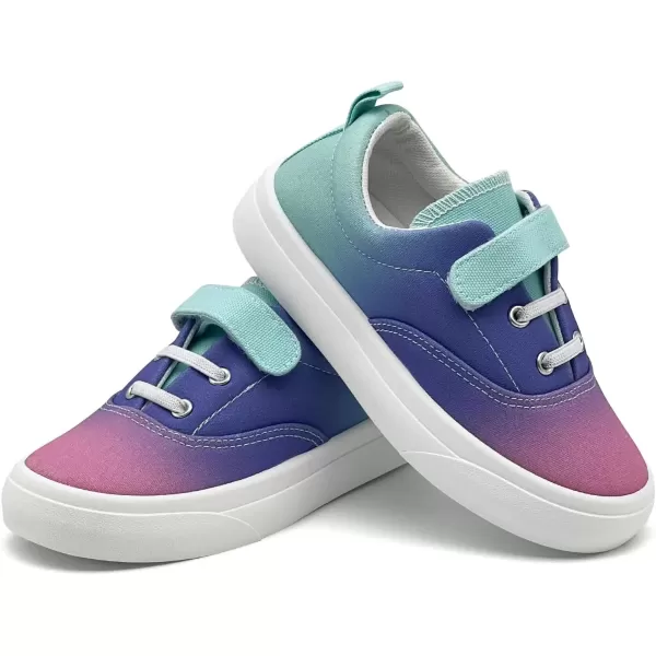 imagerosyclo Canvas Sneakers for Boys and Girls Toddler Kids Walking Shoes Lightweight Breathable NonSlip Soft Adjustable Strap Baby Boy Girl Outdoor Casual Tennis Shoe for Little Big KidGradient