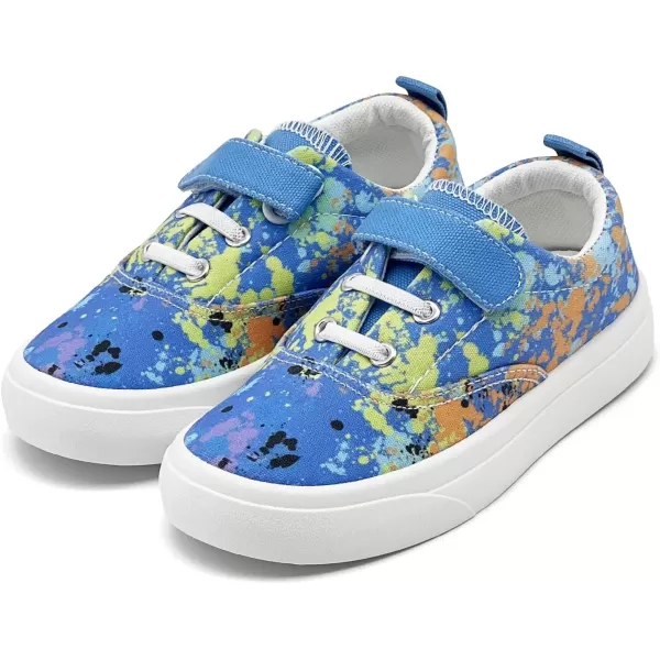 imagerosyclo Canvas Sneakers for Boys and Girls Toddler Kids Walking Shoes Lightweight Breathable NonSlip Soft Adjustable Strap Baby Boy Girl Outdoor Casual Tennis Shoe for Little Big KidBlue Graffiti