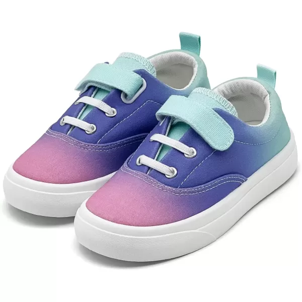 imagerosyclo Canvas Sneakers for Boys and Girls Toddler Kids Walking Shoes Lightweight Breathable NonSlip Soft Adjustable Strap Baby Boy Girl Outdoor Casual Tennis Shoe for Little Big KidGradient