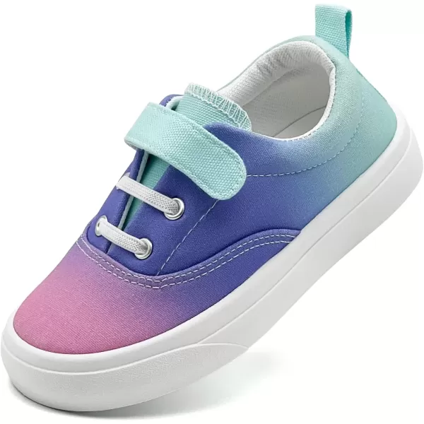 imagerosyclo Canvas Sneakers for Boys and Girls Toddler Kids Walking Shoes Lightweight Breathable NonSlip Soft Adjustable Strap Baby Boy Girl Outdoor Casual Tennis Shoe for Little Big KidGradient