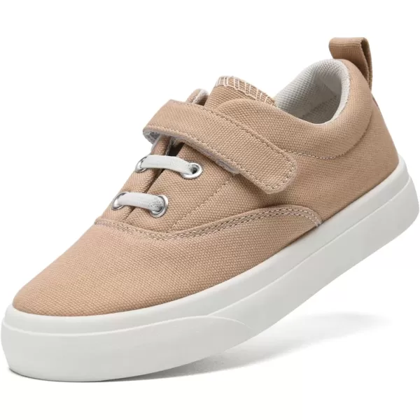 imagerosyclo Canvas Sneakers for Boys and Girls Toddler Kids Walking Shoes Lightweight Breathable NonSlip Soft Adjustable Strap Baby Boy Girl Outdoor Casual Tennis Shoe for Little Big KidKhaki