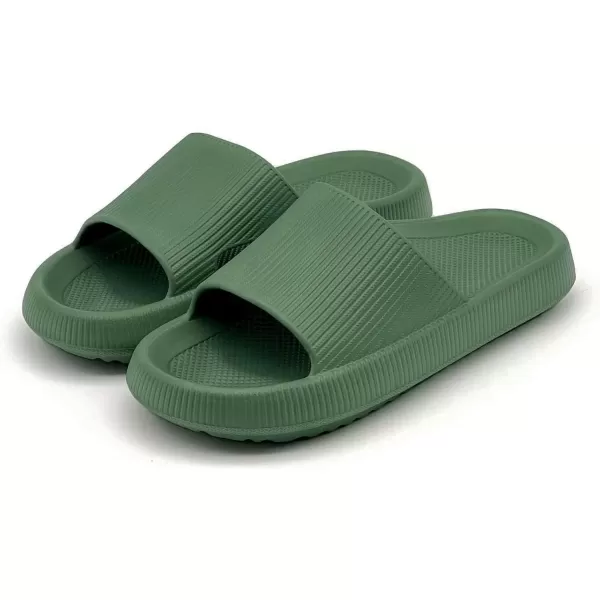imagerosyclo Arch Support Slides for Women and Men Cloud Recovery Sandals Pillow Plantar Fasciitis Slippers Pain Relief Cushion Cozy Thick Sole Indoor and OutdoorGreen