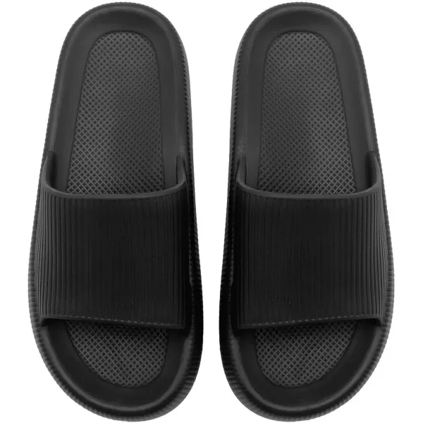 imagerosyclo Arch Support Slides for Women and Men Cloud Recovery Sandals Pillow Plantar Fasciitis Slippers Pain Relief Cushion Cozy Thick Sole Indoor and OutdoorBlack