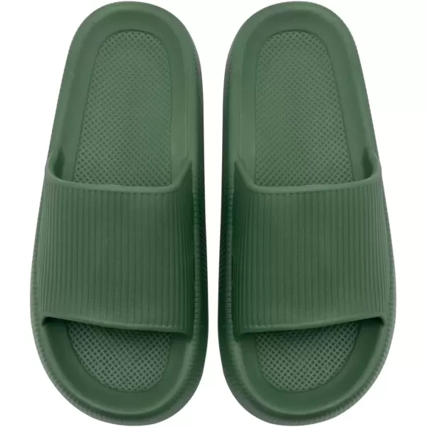 imagerosyclo Arch Support Slides for Women and Men Cloud Recovery Sandals Pillow Plantar Fasciitis Slippers Pain Relief Cushion Cozy Thick Sole Indoor and OutdoorGreen