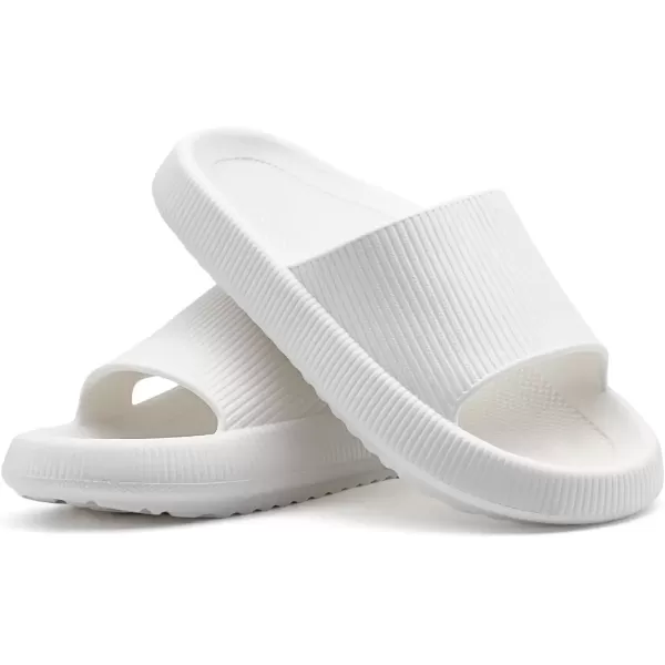 imagerosyclo Arch Support Slides for Women and Men Cloud Recovery Sandals Pillow Plantar Fasciitis Slippers Pain Relief Cushion Cozy Thick Sole Indoor and OutdoorPure White
