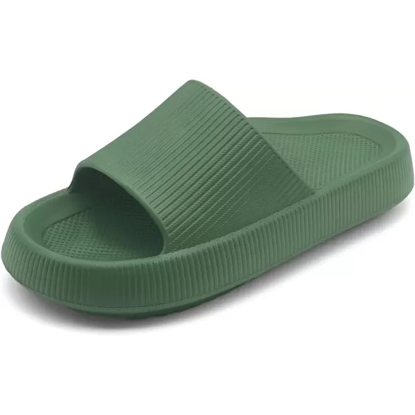 imagerosyclo Arch Support Slides for Women and Men Cloud Recovery Sandals Pillow Plantar Fasciitis Slippers Pain Relief Cushion Cozy Thick Sole Indoor and OutdoorGreen