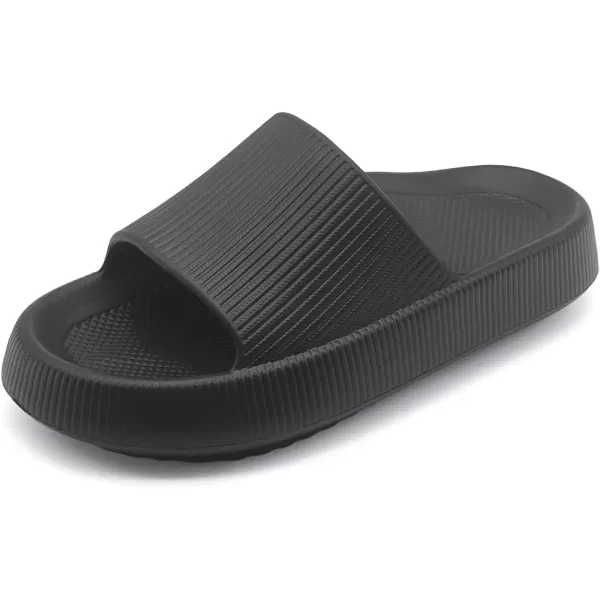 imagerosyclo Arch Support Slides for Women and Men Cloud Recovery Sandals Pillow Plantar Fasciitis Slippers Pain Relief Cushion Cozy Thick Sole Indoor and OutdoorBlack