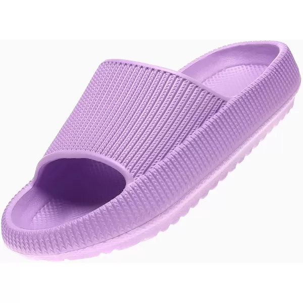 imagerosyclo Cloud Slides for Kids Toddler Pillow Slippers Shower Bathroom NonSlip Open Toe Super Soft Comfy Thick Sole Cozy Boys Girls Home House Cloud Cushion Slide Sandals for Indoor Outdoor ShoesPurple